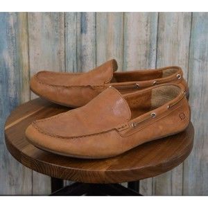 Born Men's Marcus Leather Moccasins Size 9.5 Brown Driving Moc Shoes